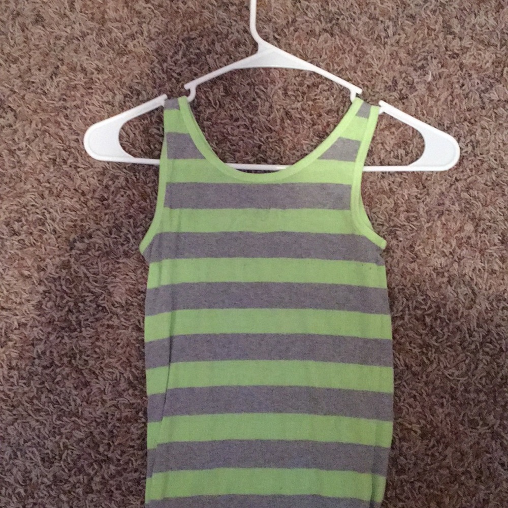 Green & Gray striped t-shirt